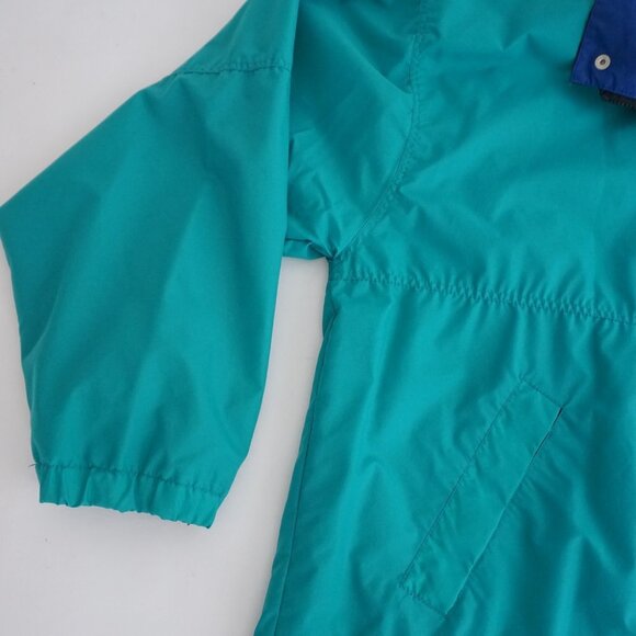 Vintage '80S Eagles Ridge Sport Green Blue Nylon Nautical Zip Up Jacket XL - Picture 7 of 8